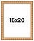 16x20 Gold Modern Bamboo Picture Frame - UV Acrylic, Foam Board Backing, Hanging Hardware